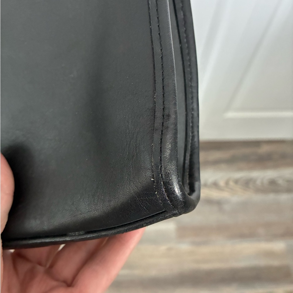 Coach Black Leather Messenger Bag - Picture 7 of 10
